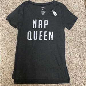 Nap Queen v neck shirt | small